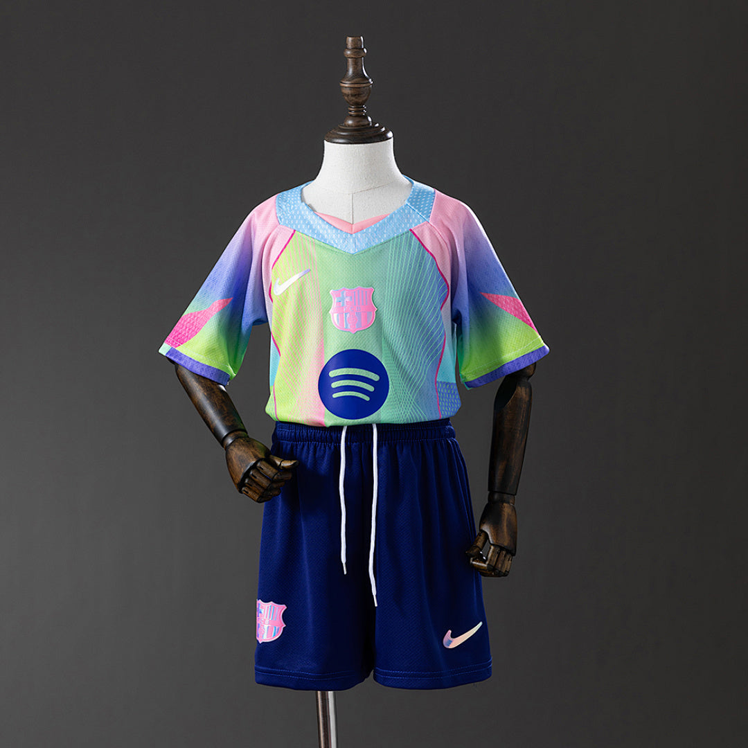 Conjunto Niños FC Barcelona Negra y Gris Verde Edición Especial 2025/26 - frente