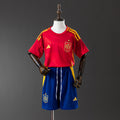 Conjunto Niños España Local Gris y Roja 2024 - frente