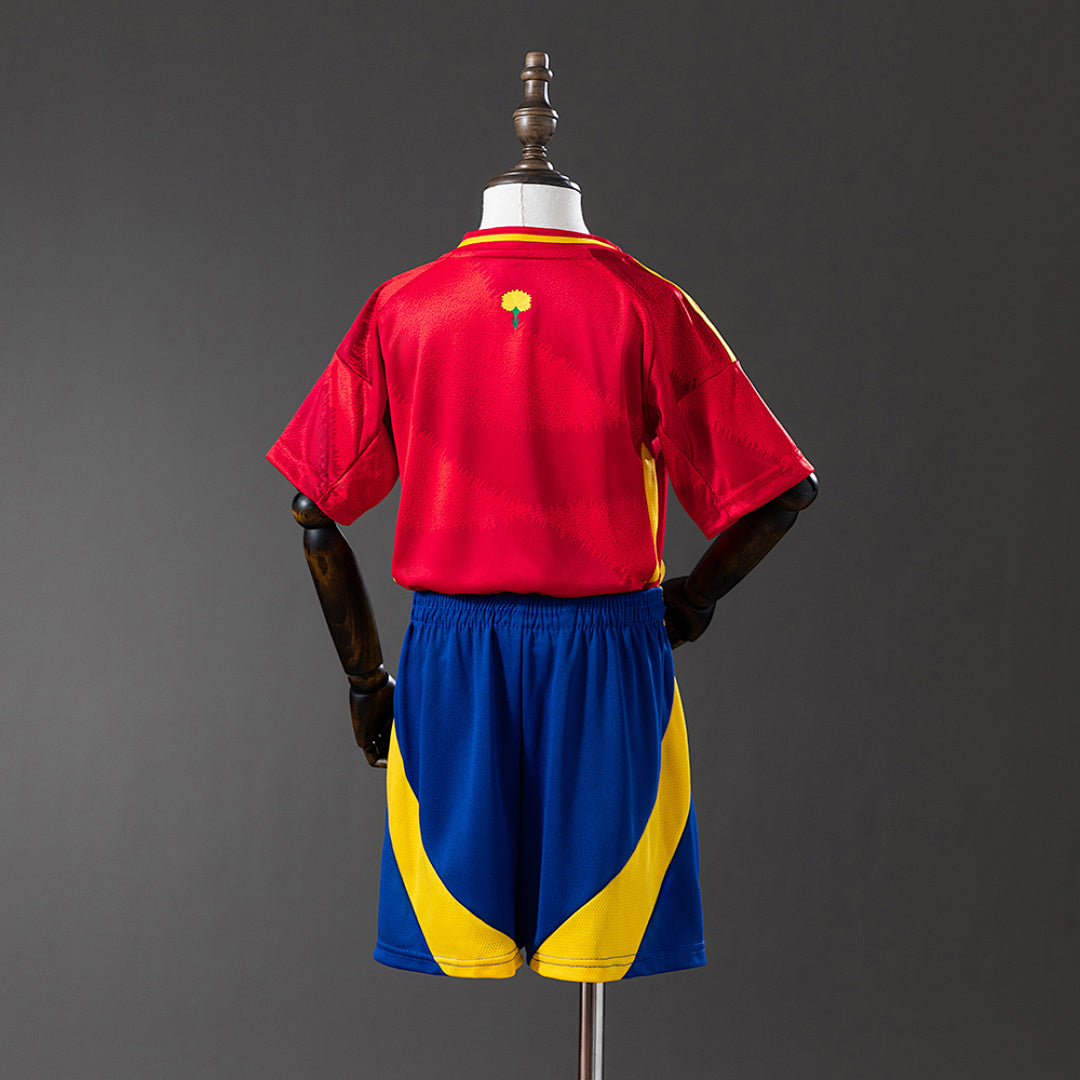 Conjunto Niños España Local Roja y Negra 2024 - espalda