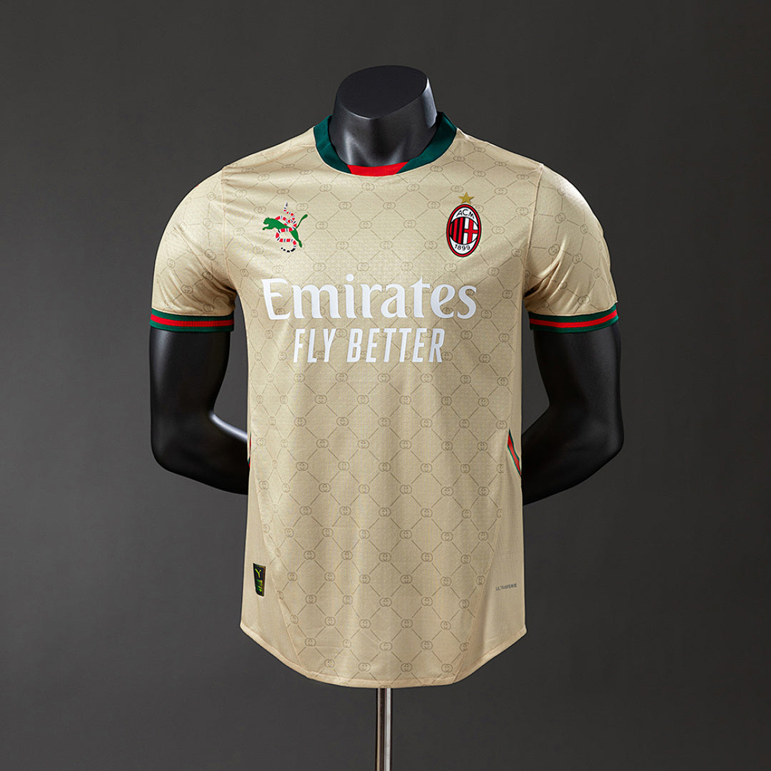 Camiseta AC Milan Dorada y Negra Edición Especial 2025/26 Versión Jugador - frente