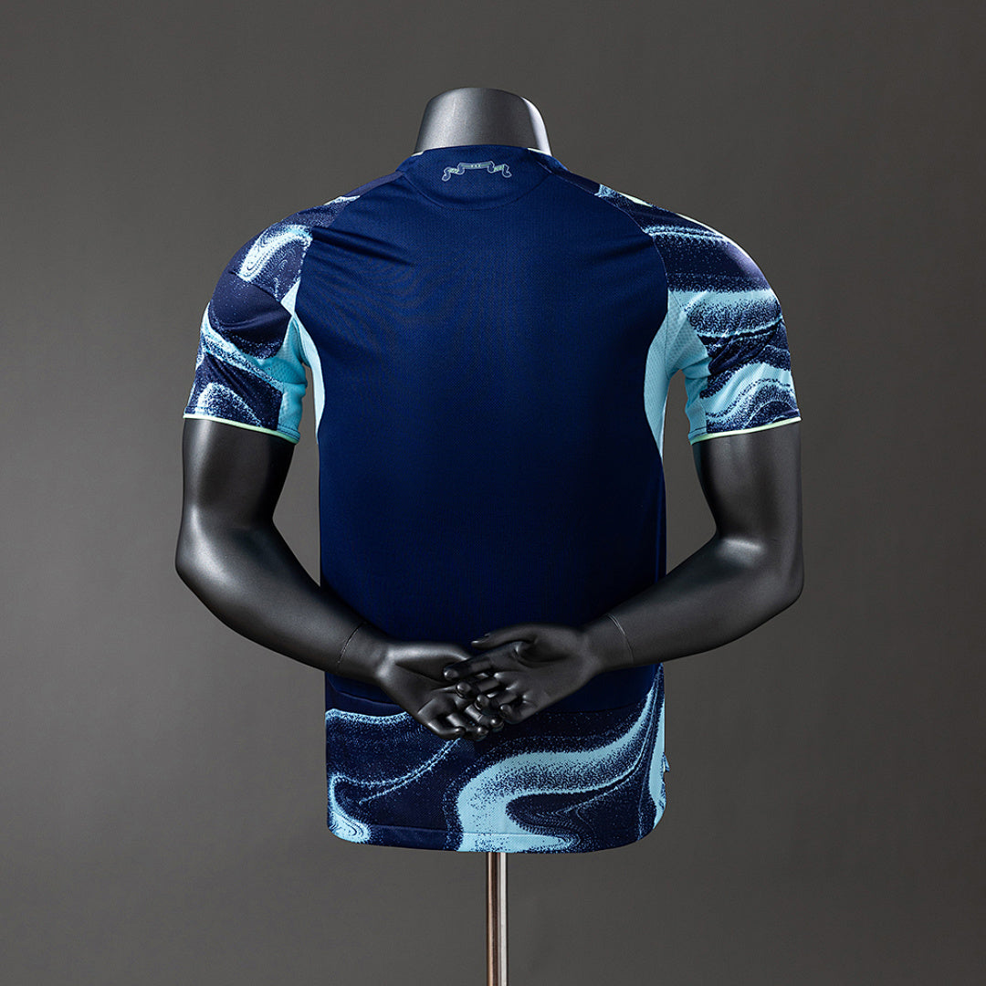 Camiseta Ajax Visita Azul Marino y Gris 2025/26 Versión Jugador - espalda