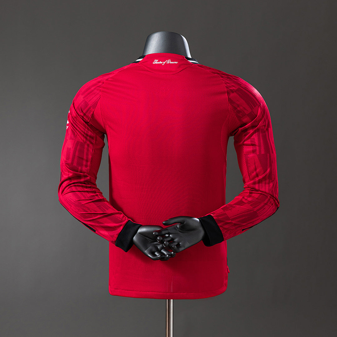 Camiseta Manchester United Local Manga Larga 2025/26 Versión Jugador - espalda