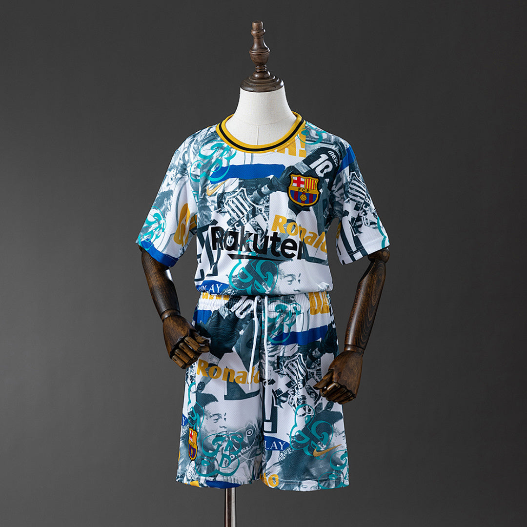 Conjunto Niños FC Barcelona Gris y Celeste Edición Especial 2025/26 - frente