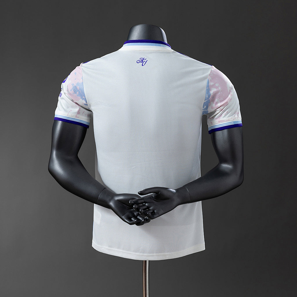 Camiseta Aston Villa Visita Celeste y Gris Claro 2025/26 Versión Jugador - espalda