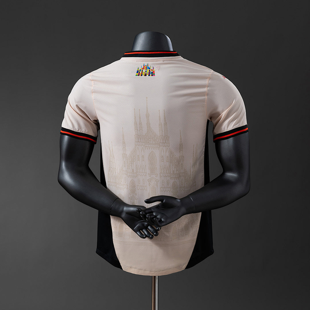 Camiseta AC Milan Negra y Gris Claro Edición Especial 2025/26 Versión Jugador - espalda