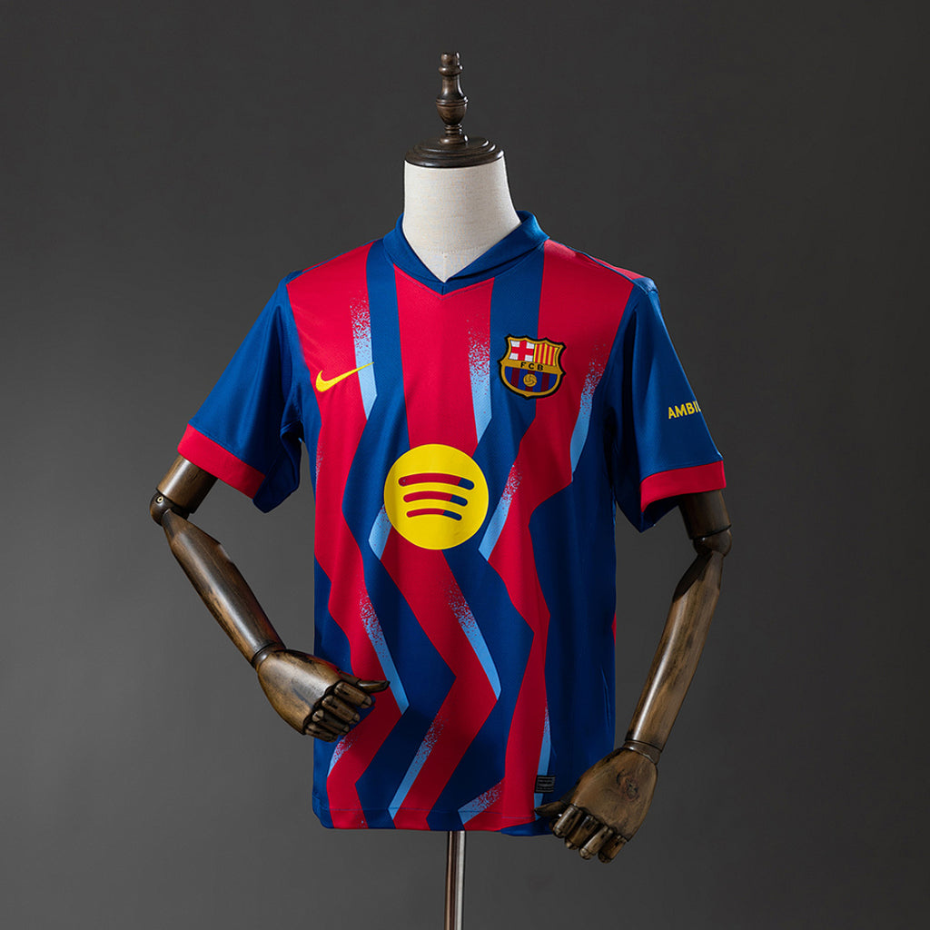 Camiseta FC Barcelona Azul Marino y Burdeos 2025/26 - frente