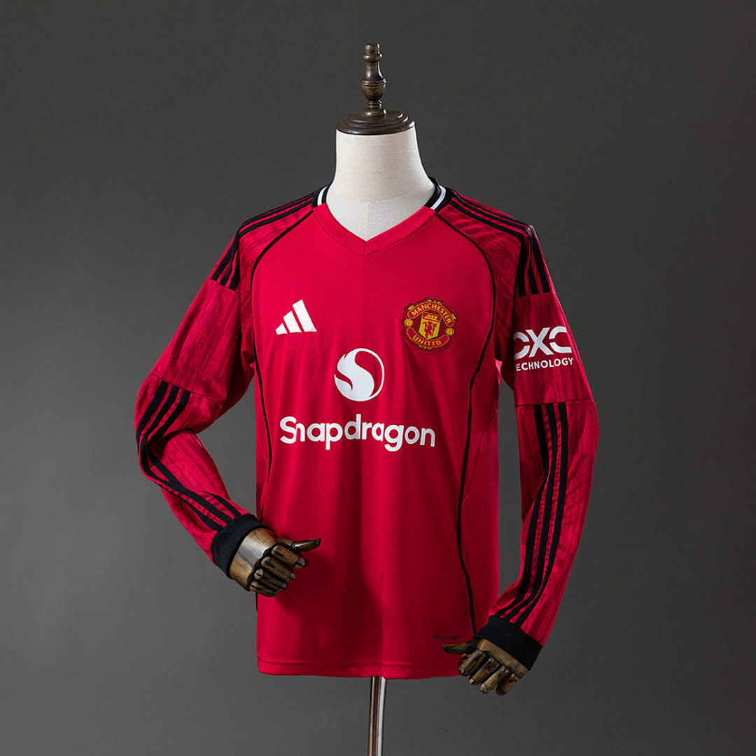 Camiseta Manchester United Local Manga Larga 2025/26 - frente