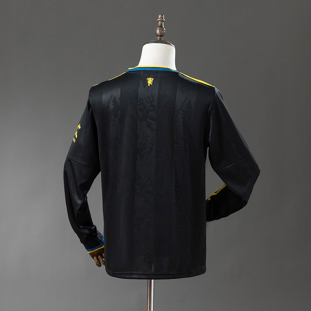 Camiseta Manchester United Tercera Amarilla y Negra Manga Larga 2025/26 - espalda