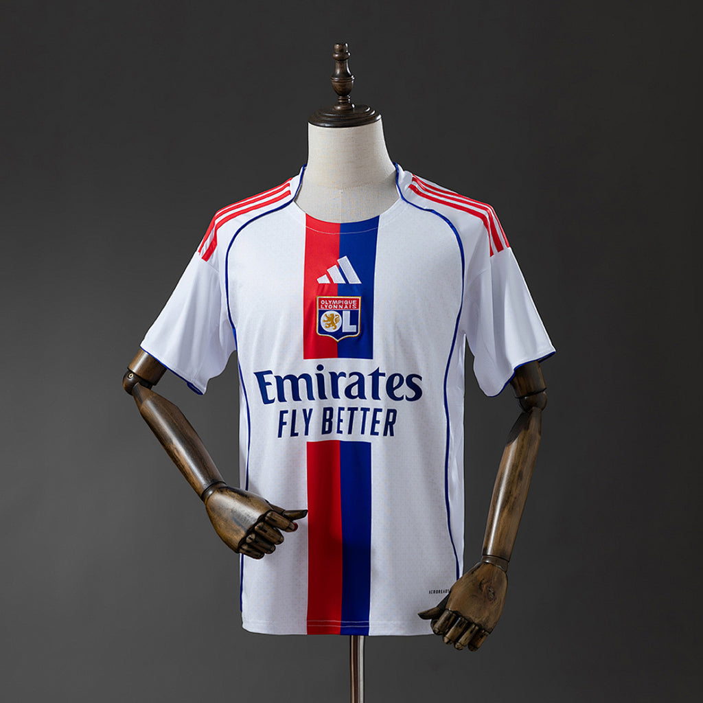 Camiseta Olympique de Lyon Local Gris y Gris Claro 2025/26 - frente