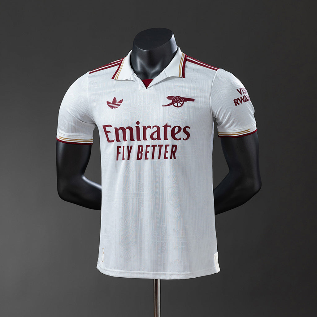 Camiseta Arsenal Visita Celeste y Negra 2025/26 Versión Jugador - frente