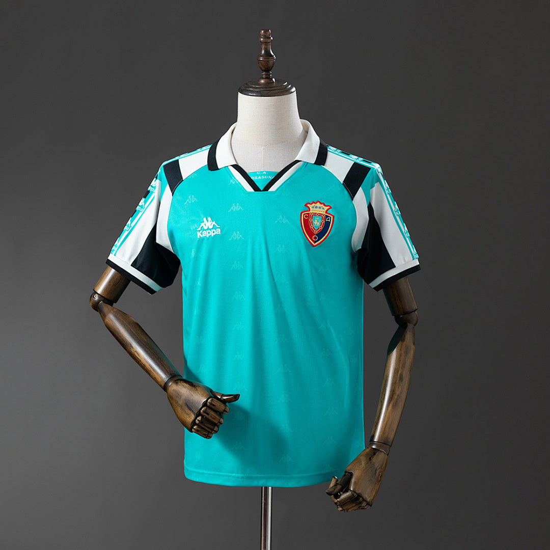 Camiseta Retro CA Osasuna Visita Gris y Turquesa 95/97 - frente