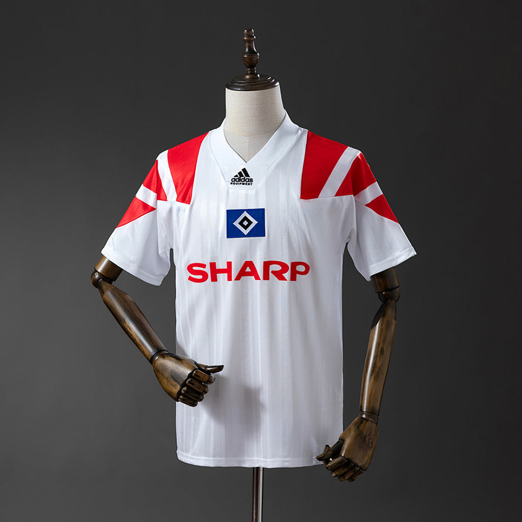 Camiseta Retro Hamburger SV Local Gris y Celeste 92/93 - frente