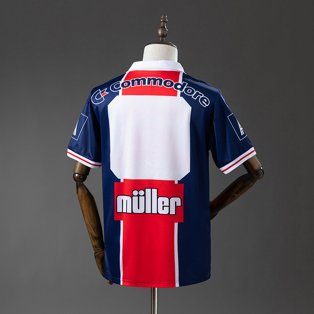 Camiseta Retro PSG Local Roja y Azul Marino 91/92 - espalda