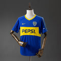 Camiseta Retro Boca Juniors Local Gris y Azul Marino 03/04 - frente