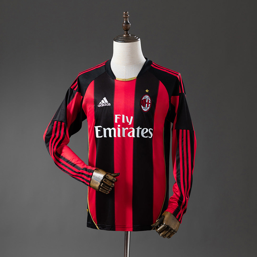 Camiseta Retro AC Milan Local Manga Larga 10/11 - frente
