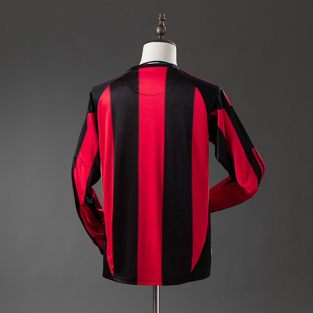 Camiseta Retro AC Milan Local Manga Larga 10/11 - espalda