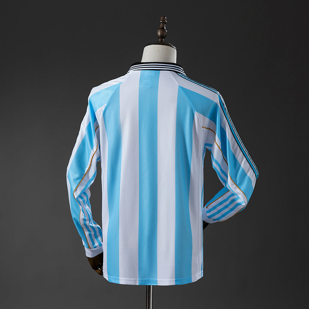 Camiseta Retro Argentina Local Manga Larga 1998 - espalda