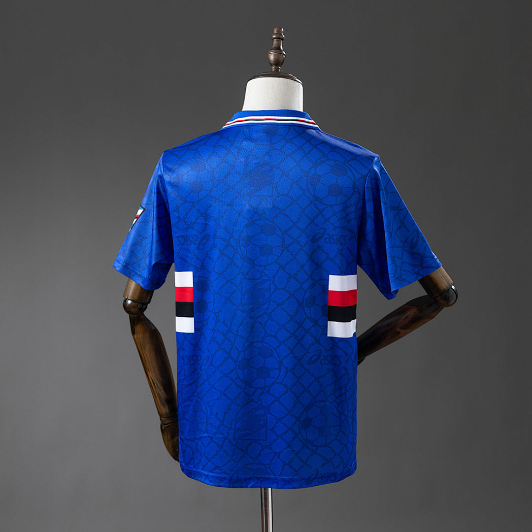 Camiseta Retro Sampdoria Local Azul Marino y Gris 94/95 - espalda