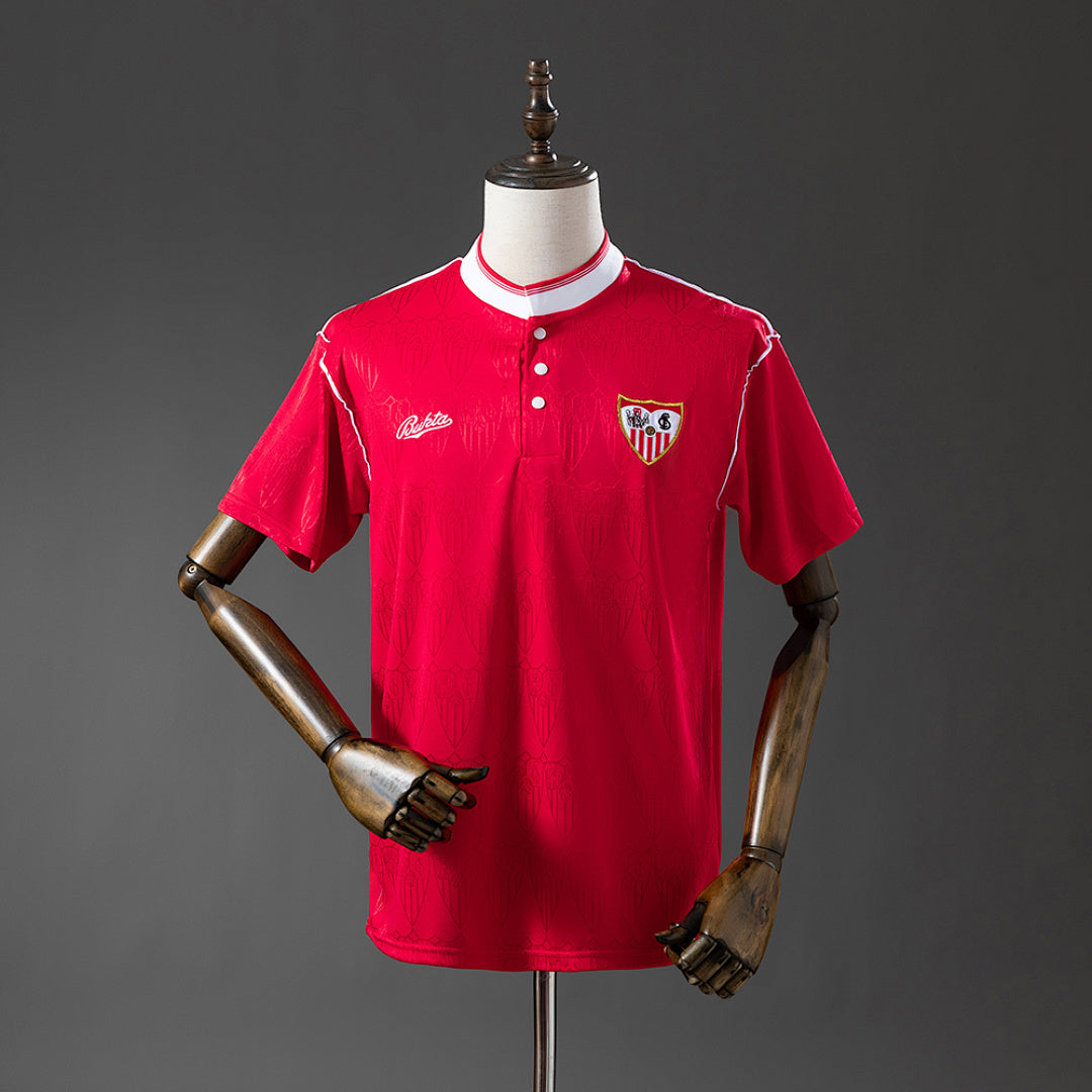 Camiseta Retro Sevilla FC Local Gris y Burdeos 91/92 - frente
