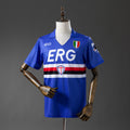 Camiseta Retro Sampdoria Local Azul Marino y Gris 94/95 - frente