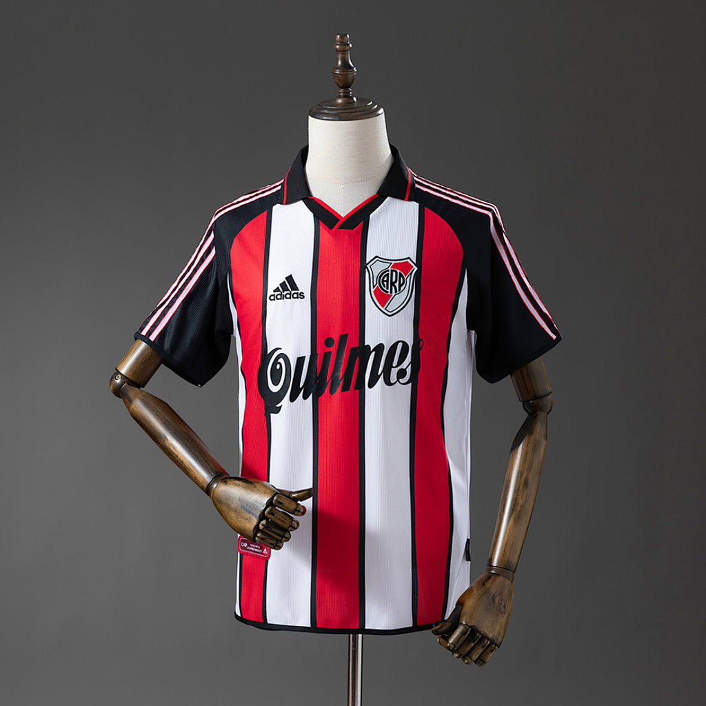 Camiseta Retro River Plate Local Gris y Gris Claro 00/01 - frente