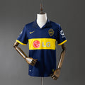 Camiseta Retro Boca Juniors Local Negra y Gris 09/10 - frente