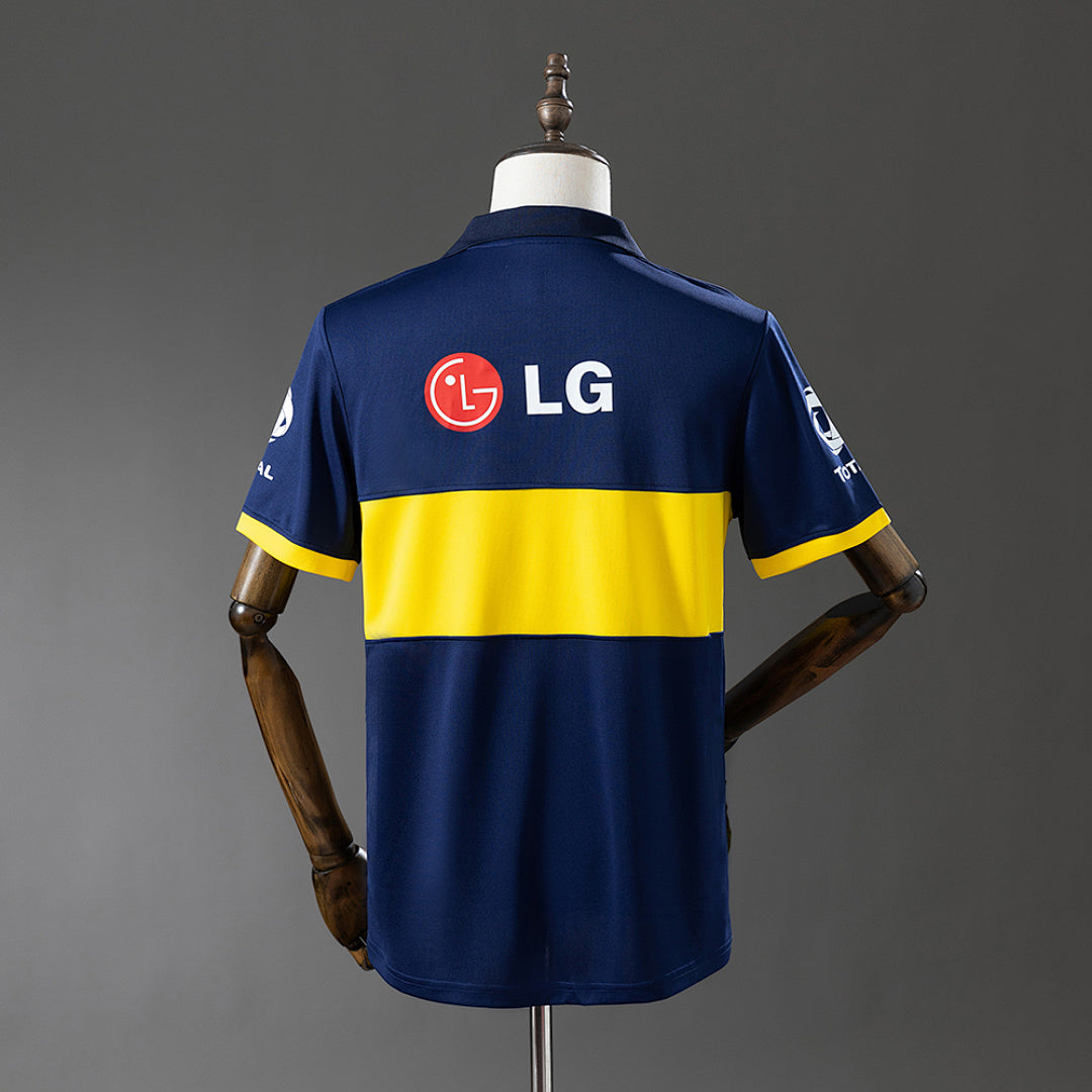 Camiseta Retro Boca Juniors Local Amarilla y Azul Marino 09/10 - espalda