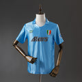 Camiseta Retro SSC Napoli Local Azul y Gris 90/91 - frente