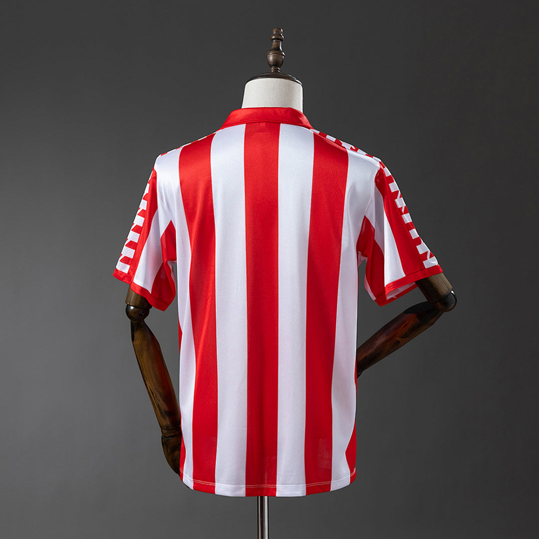 Camiseta Retro Atlético de Madrid Local Burdeos y Gris Claro 82/83 - espalda