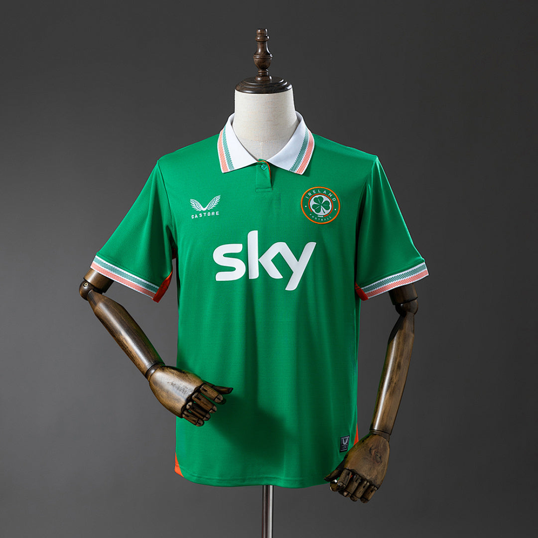 Camiseta Irlanda Local Verde Oscuro y Gris 2025/26 - frente