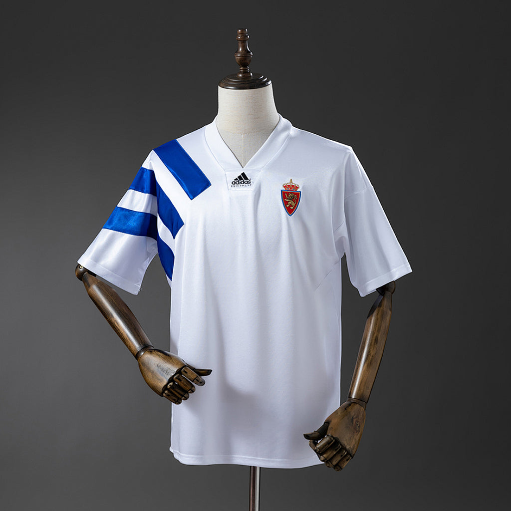 Camiseta Retro Real Zaragoza Local Celeste y Gris 92/93 - frente