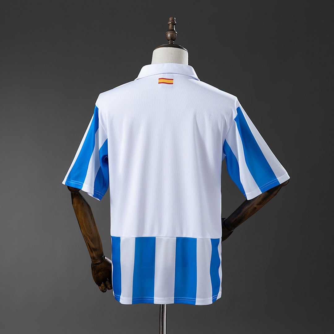 Camiseta Retro Málaga CF Local Azul y Celeste 12/13 - espalda