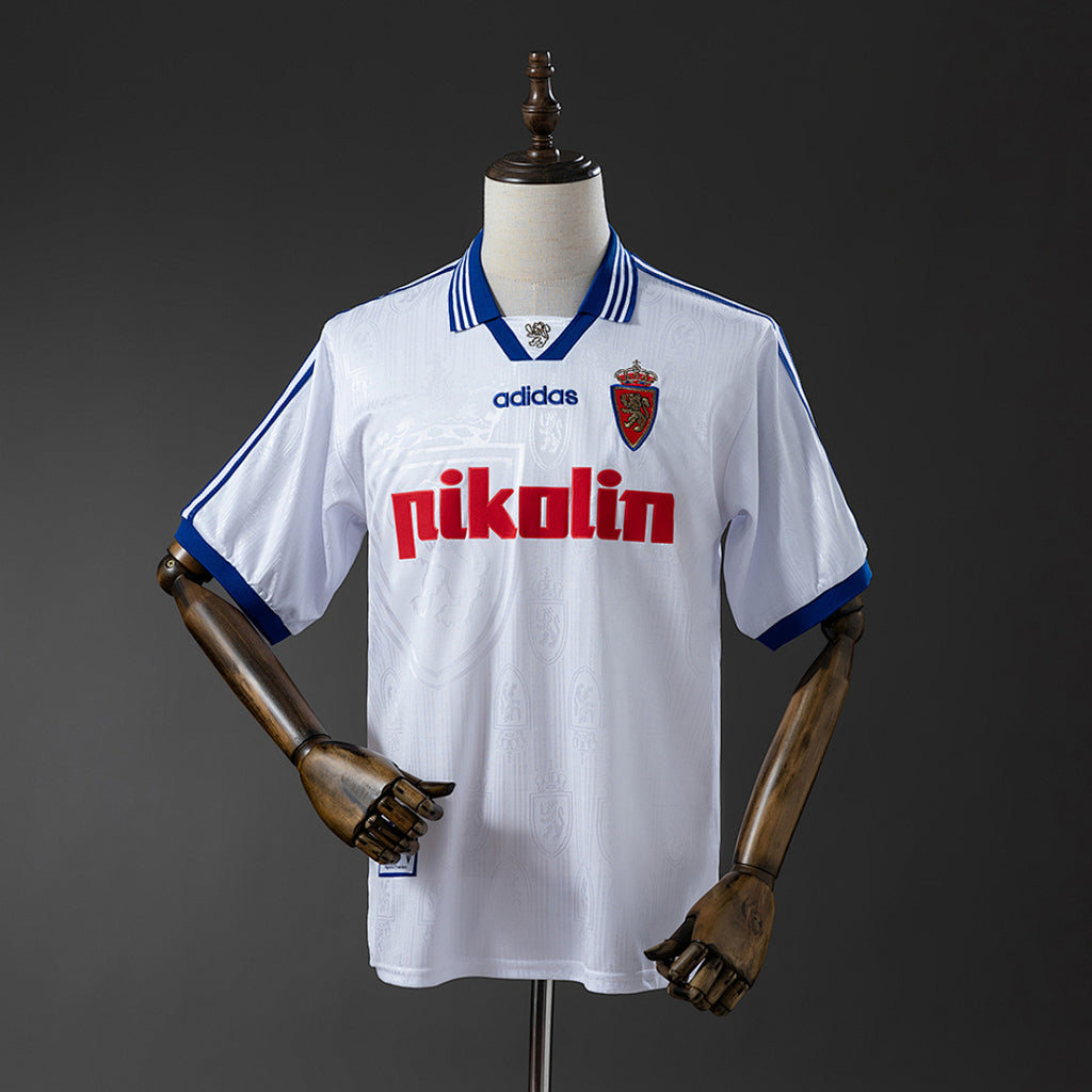 Camiseta Retro Real Zaragoza Local Gris y Gris Claro 97/98 - frente