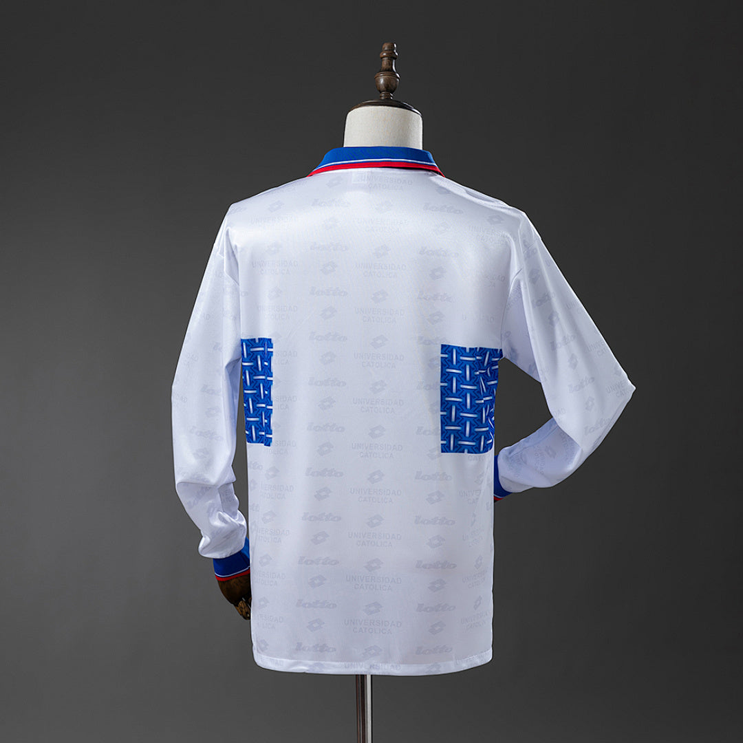 Camiseta Retro U. Católica Local Manga Larga 1996 - espalda