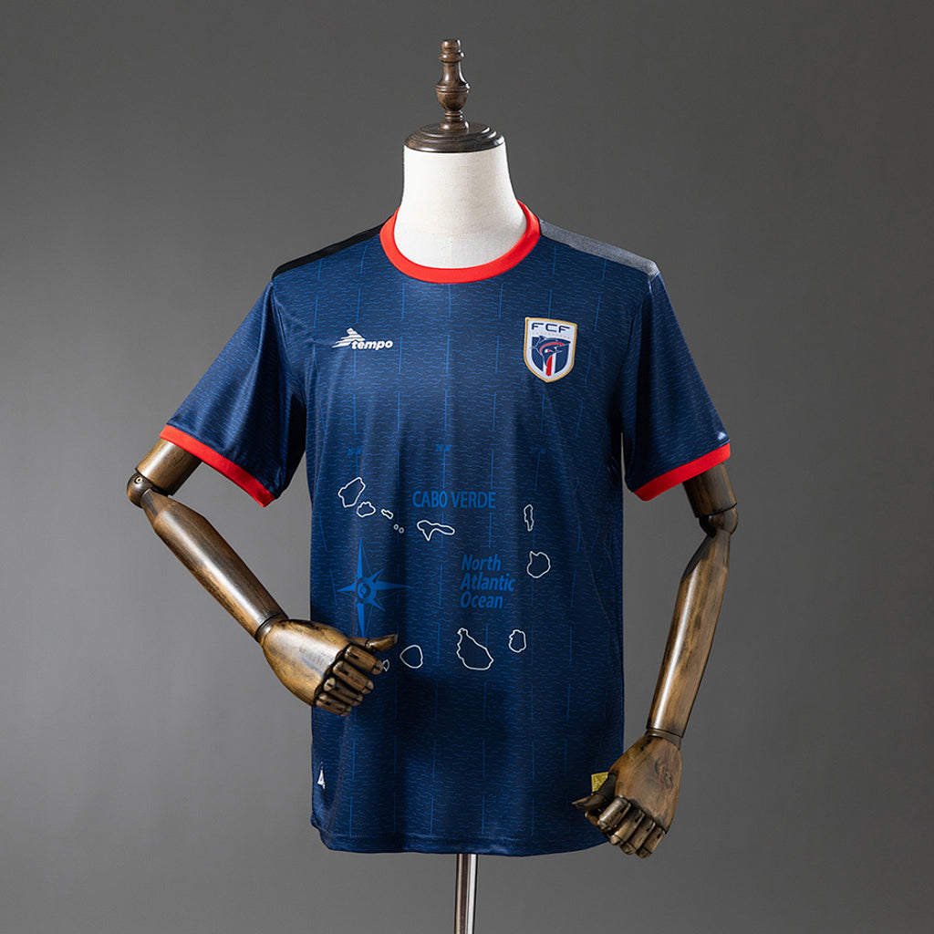 Camiseta Cabo Verde Local Negra y Gris 2026 - frente