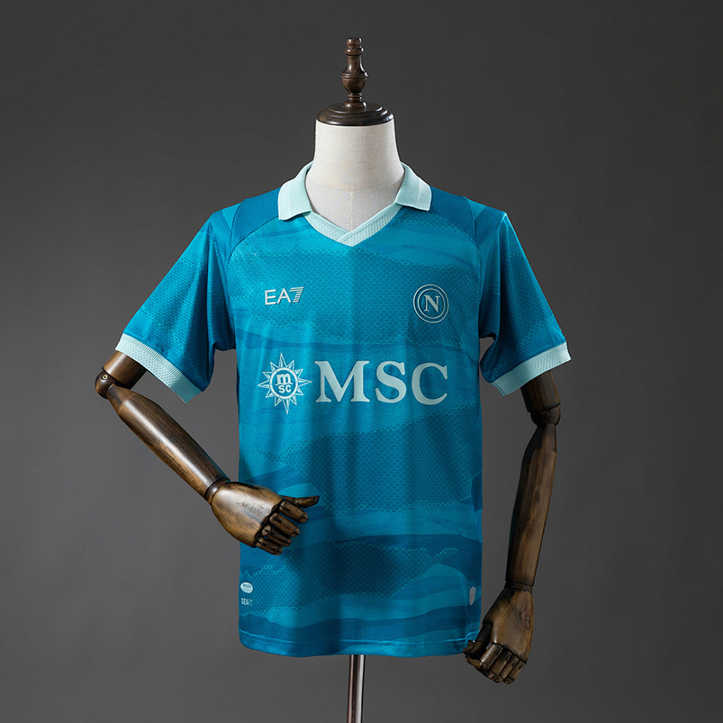 Camiseta SSC Napoli Gris y Azul Edición Especial 2025/26 - frente