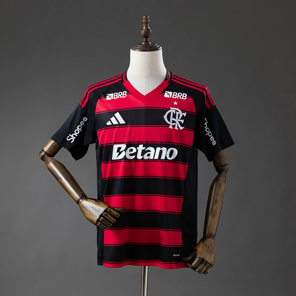 Camiseta Flamengo Local Negra Con Sponsors 2025/26 - frente