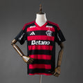 Camiseta Flamengo Local Negra Con Sponsors 2025/26 - frente