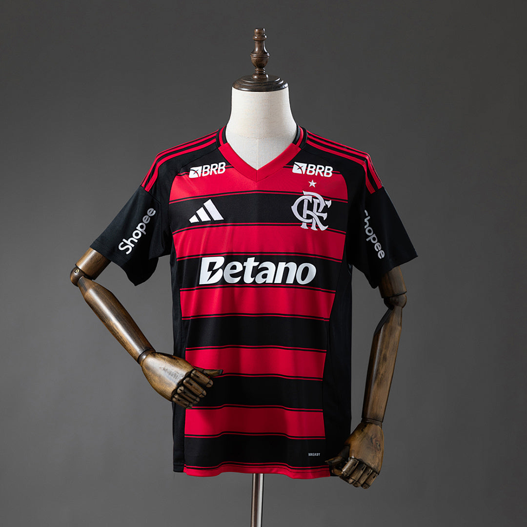 Camiseta Flamengo Local Negra Con Sponsors 2025/26 - frente