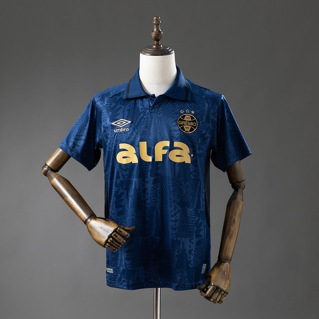 Camiseta Grêmio Tercera Negra y Gris 2025/26 - frente