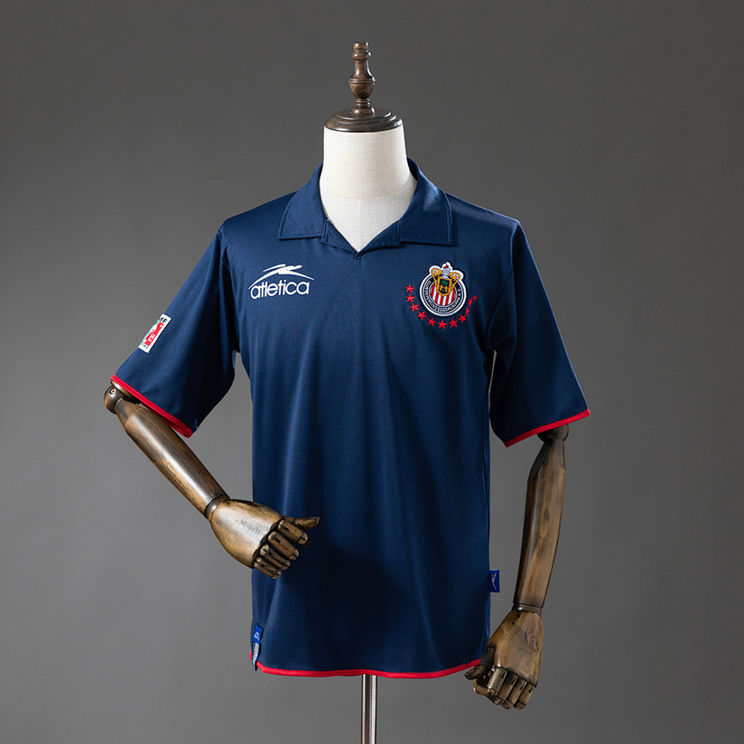 Camiseta Retro Chivas de Guadalajara Visita Negra y Gris 03/04 - frente