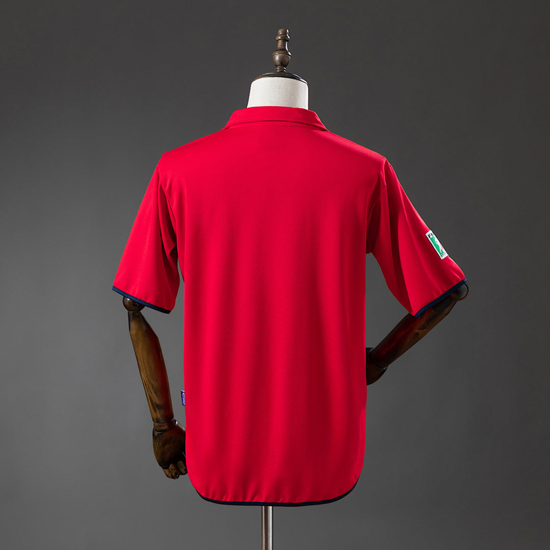 Camiseta Retro Chivas de Guadalajara Tercera Roja y Burdeos 03/04 - espalda