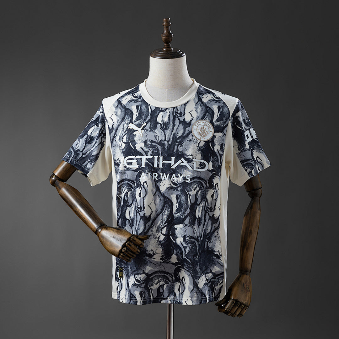 Camiseta Manchester City Gris y Gris Claro Edición Especial 2025/26 - frente