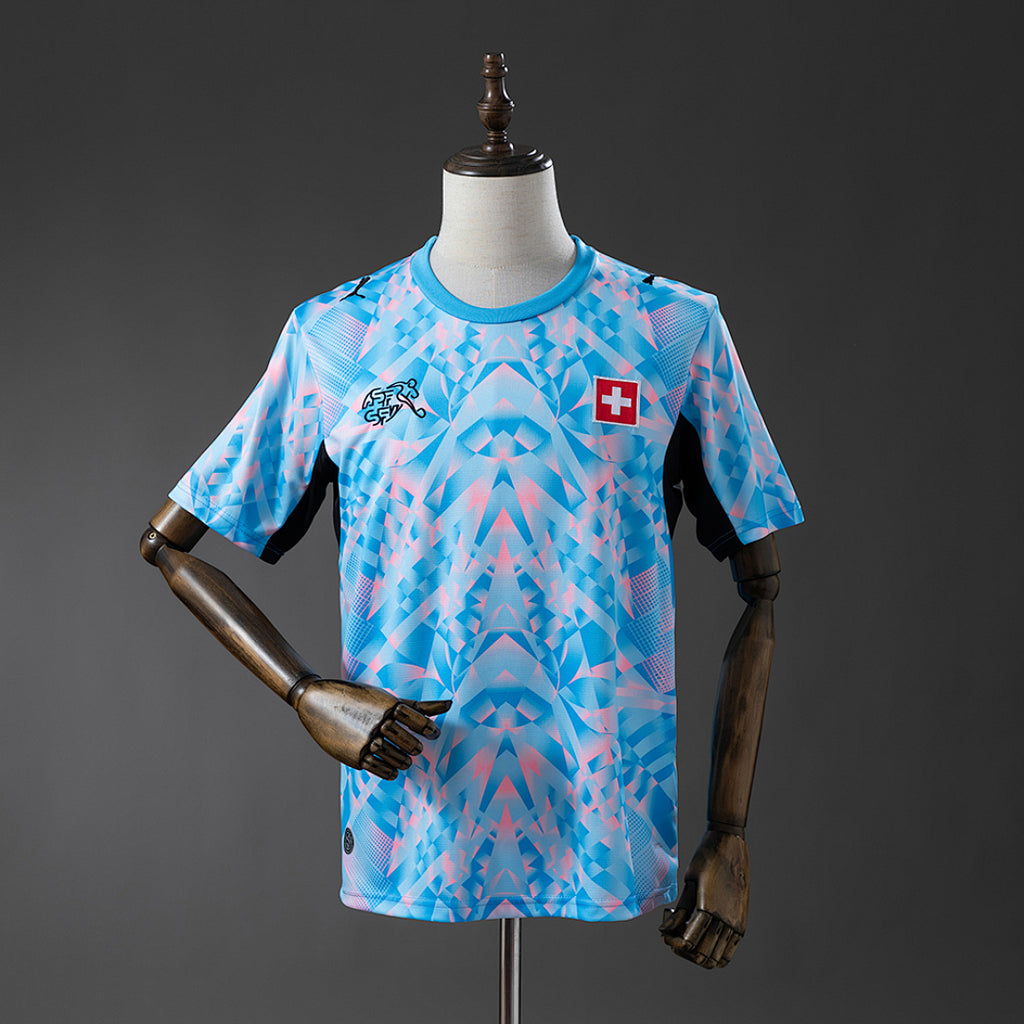 Camiseta Suiza Visita Gris y Celeste 2026 - frente