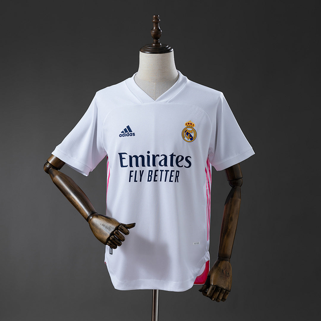 Camiseta Retro Real Madrid Local Gris y Celeste 20/21 - frente