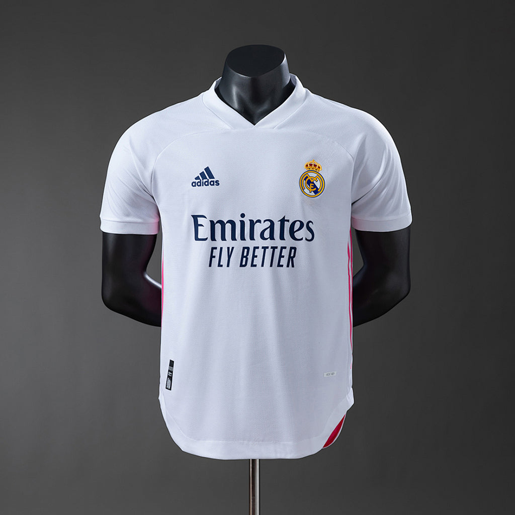 Camiseta Retro Real Madrid Local Celeste y Negra 20/21 Versión Jugador - frente