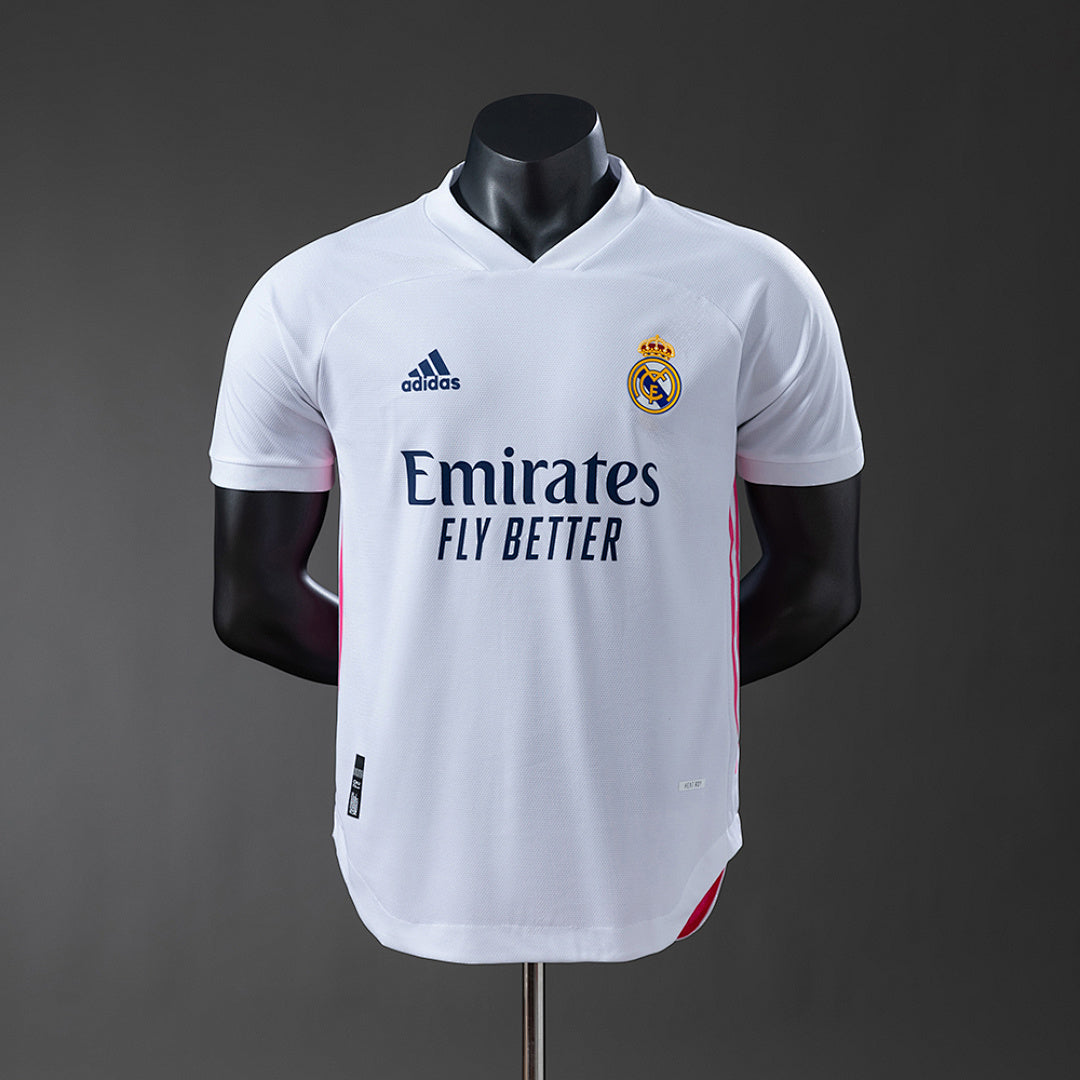 Camiseta Retro Real Madrid Local Celeste y Negra 20/21 Versión Jugador - frente
