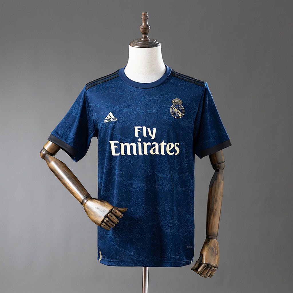 Camiseta Retro Real Madrid Visita Negra y Gris 19/20 - frente