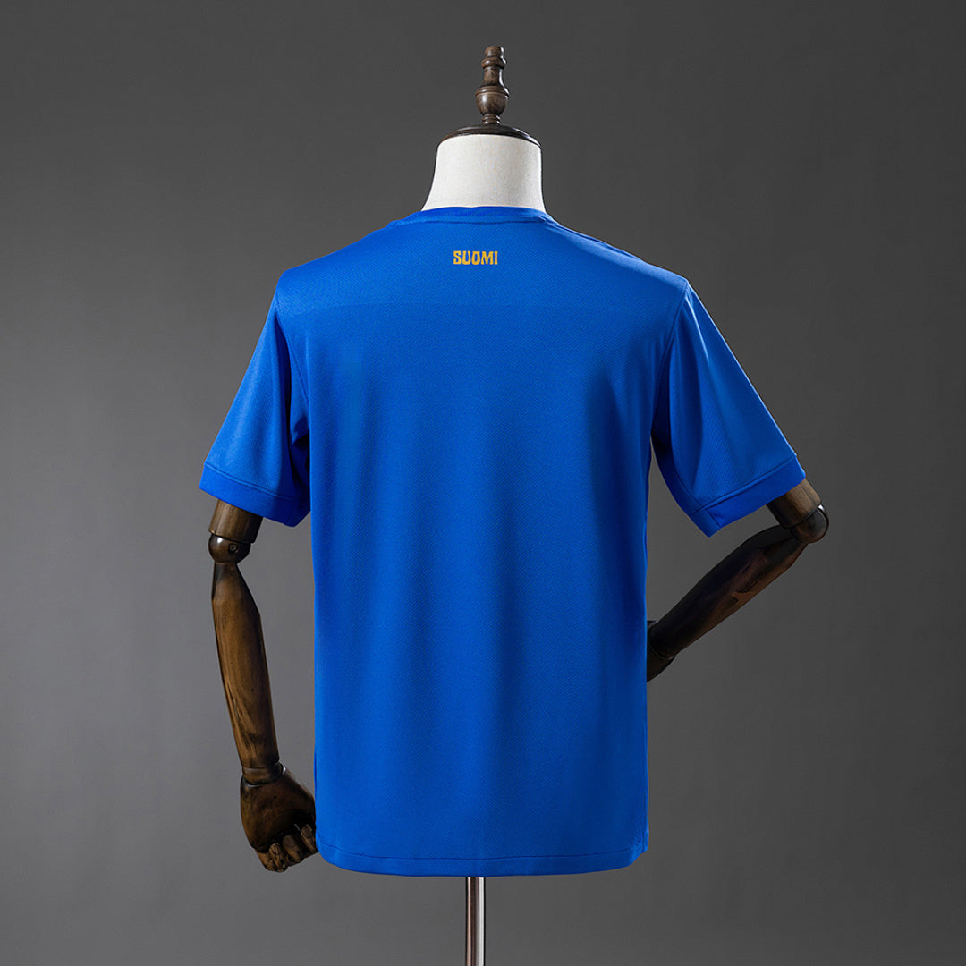 Camiseta Finlandia Visita Azul Marino y Gris 2026 - espalda