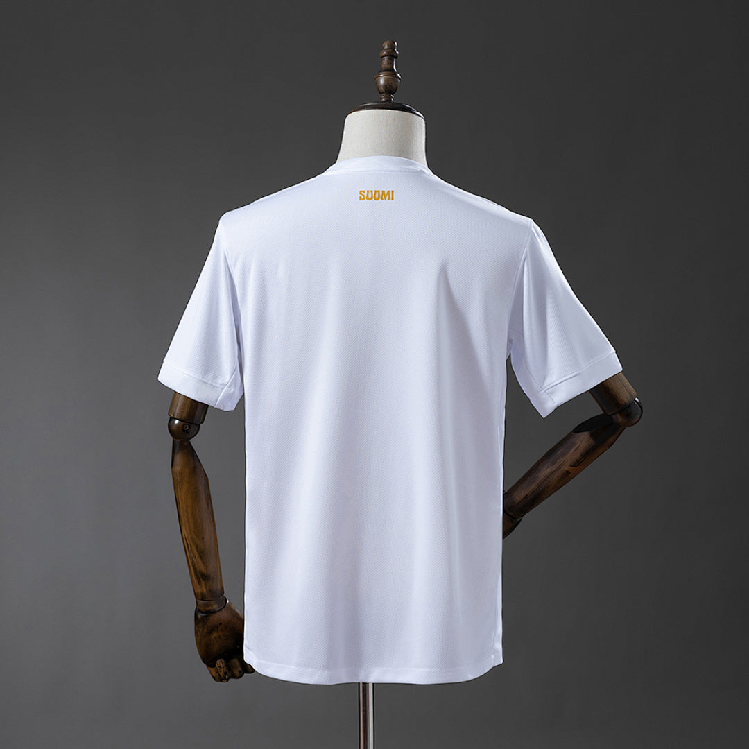 Camiseta Finlandia Local Celeste y Negra 2026 - espalda